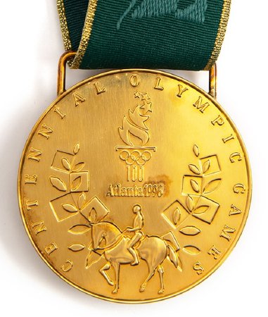 Back: Atlanta gold medal, Atlanta emblem with equestrian pictogram