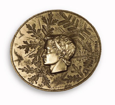 Front of Grenoble 1968 participation medal in gilt bronze