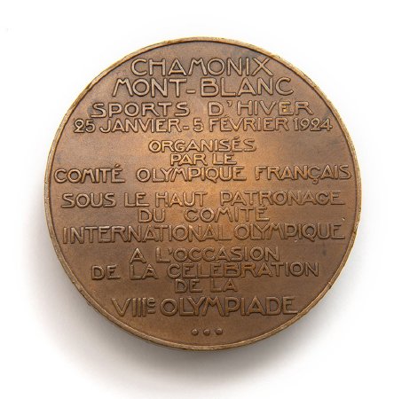 Back of Chamonix 1924 participation medal