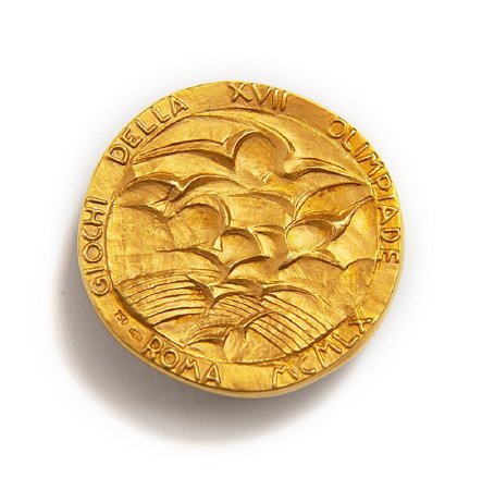 Back of Rome 1960 participation medal in gilt bronze, small