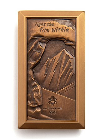 Back of Salt Lake City 2002 participation medal for athletes